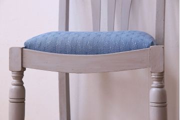 アンティーク家具　ペイント　オーク材　シックなイギリスアンティークチェア(2)