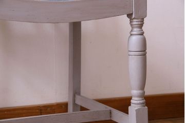 アンティーク家具　ペイント　オーク材　シックなイギリスアンティークチェア(2)