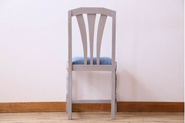 アンティーク家具　ペイント　オーク材　シックなイギリスアンティークチェア(2)