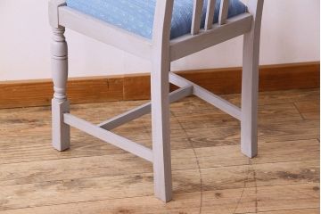 アンティーク家具　ペイント　オーク材　シックなイギリスアンティークチェア(2)