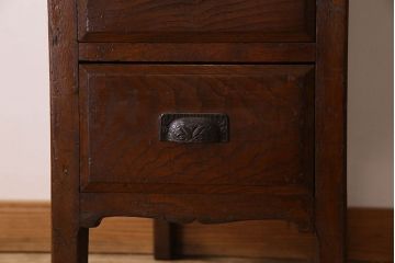 アンティーク家具　作業台付き　栗材　アンティークデスクサイドチェスト(小引き出し)