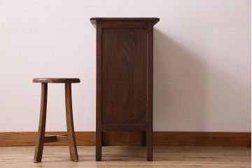 アンティーク家具　作業台付き　栗材　アンティークデスクサイドチェスト(小引き出し)