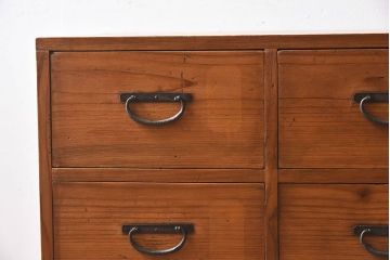 アンティーク家具　和製アンティーク　檜材製12杯引き出し(ドロワー、チェスト)(2)