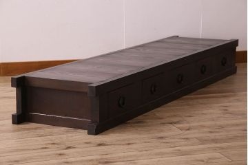 アンティーク家具　和製アンティーク　六尺　水屋箪笥ローボード(テレビ台、キャビネット、収納棚)