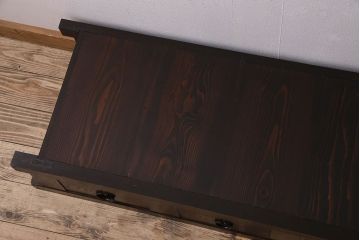 アンティーク家具　和製アンティーク　六尺　水屋箪笥ローボード(テレビ台、キャビネット、収納棚)