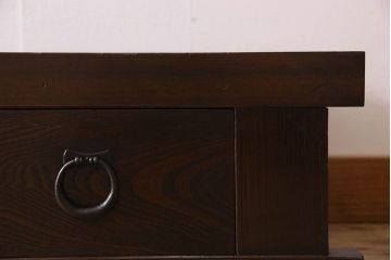 アンティーク家具　和製アンティーク　六尺　水屋箪笥ローボード(テレビ台、キャビネット、収納棚)