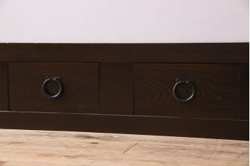アンティーク家具　和製アンティーク　六尺　水屋箪笥ローボード(テレビ台、キャビネット、収納棚)
