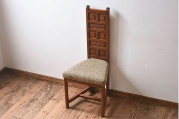 アンティーク家具　イギリスアンティーク　珍しいデザインのクッションチェア(椅子)(2)