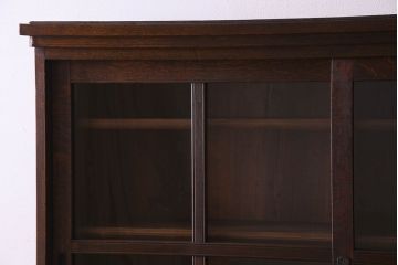 【U様ご成約済】ナラ材製　大正ロマン　上質なデザインの収納棚(戸棚)(2)