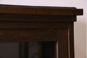 【U様ご成約済】ナラ材製　大正ロマン　上質なデザインの収納棚(戸棚)(2)