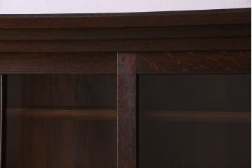 【U様ご成約済】ナラ材製　大正ロマン　上質なデザインの収納棚(戸棚)(2)