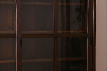 【U様ご成約済】ナラ材製　大正ロマン　上質なデザインの収納棚(戸棚)(2)