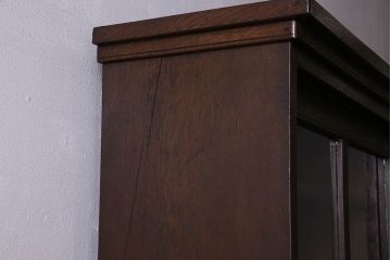 【U様ご成約済】ナラ材製　大正ロマン　上質なデザインの収納棚(戸棚)(2)