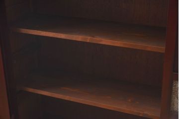 【S様ご成約済み】カバ・タモ材製　モダンなデザインが印象的なアンティーク本箱(ブックケース)