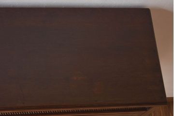 【S様ご成約済み】カバ・タモ材製　モダンなデザインが印象的なアンティーク本箱(ブックケース)