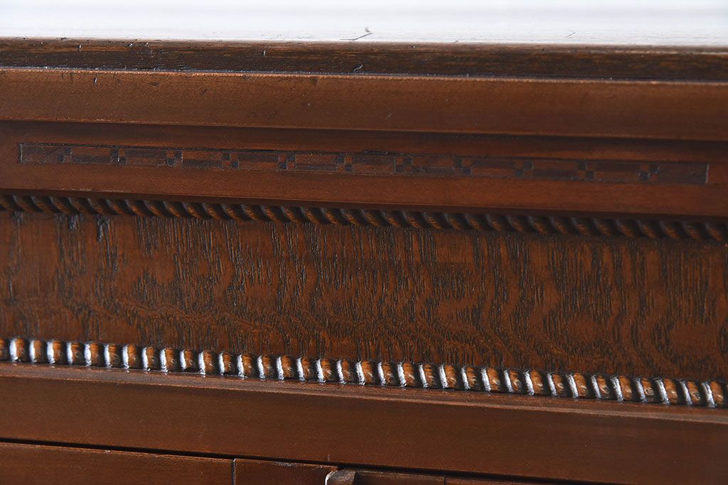 【S様ご成約済み】カバ・タモ材製　モダンなデザインが印象的なアンティーク本箱(ブックケース)