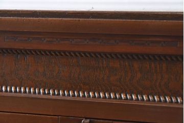 【S様ご成約済み】カバ・タモ材製　モダンなデザインが印象的なアンティーク本箱(ブックケース)