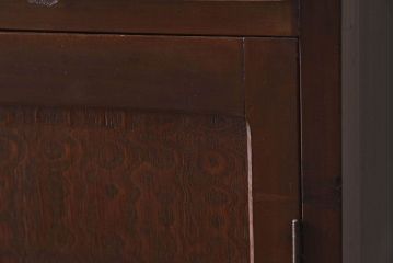 【S様ご成約済み】カバ・タモ材製　モダンなデザインが印象的なアンティーク本箱(ブックケース)