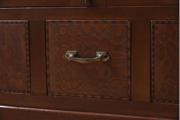 【S様ご成約済み】カバ・タモ材製　モダンなデザインが印象的なアンティーク本箱(ブックケース)