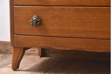 ヴィンテージ家具　イギリスビンテージ　オーク材製　小振りなチェスト(引き出し)