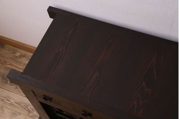 アンティーク家具　明治期　六尺　水屋箪笥ローボード(サイドボード、テレビ台、キャビネット、収納棚)