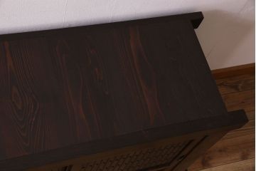 アンティーク家具　明治期　六尺　水屋箪笥ローボード(サイドボード、テレビ台、キャビネット、収納棚)