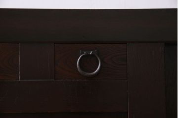 アンティーク家具　明治期　六尺　水屋箪笥ローボード(サイドボード、テレビ台、キャビネット、収納棚)