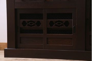 アンティーク家具　明治期　六尺　水屋箪笥ローボード(サイドボード、テレビ台、キャビネット、収納棚)