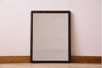 アンティーク雑貨　北海道民芸家具　木製フレームのリメイクミラー(鏡)(1)