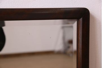 アンティーク雑貨　北海道民芸家具　木製フレームのリメイクミラー(鏡)(1)