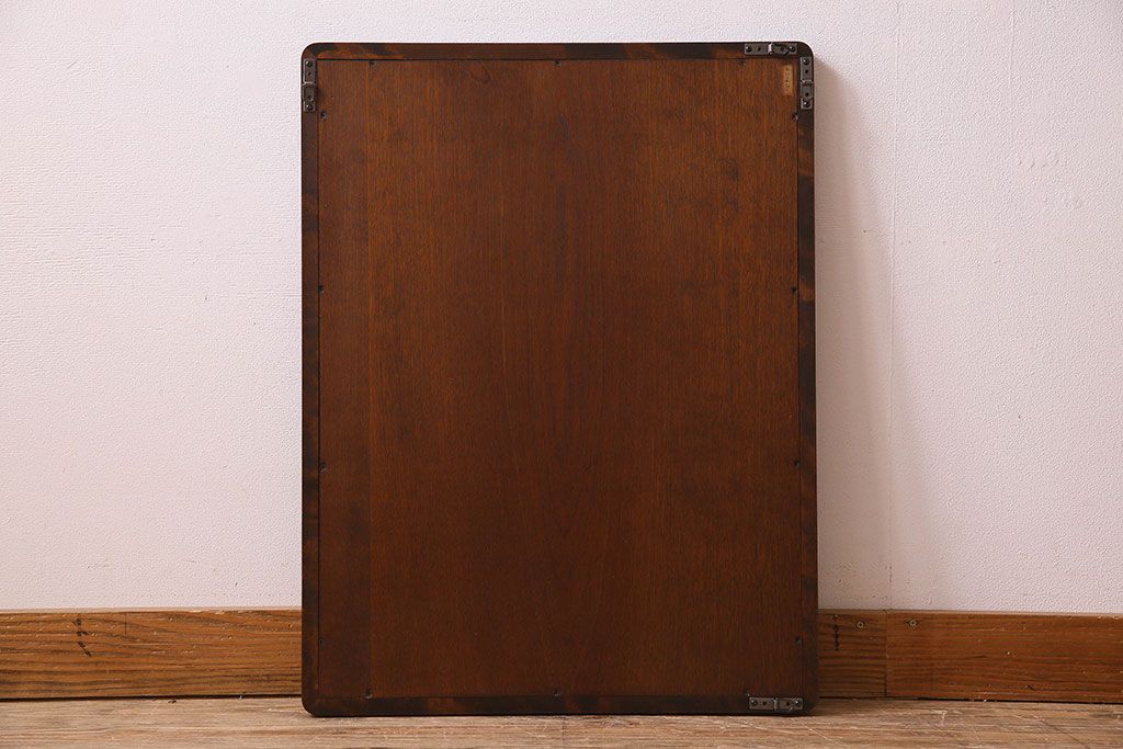 アンティーク雑貨　北海道民芸家具　木製フレームのリメイクミラー(鏡)(1)