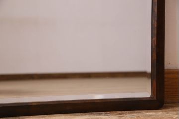 アンティーク雑貨　北海道民芸家具　木製フレームのリメイクミラー(鏡)(2)