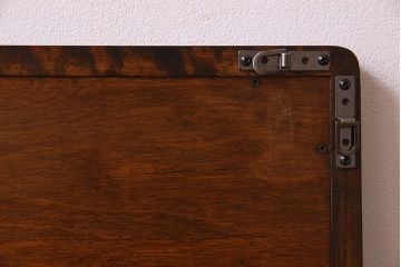 アンティーク雑貨　北海道民芸家具　木製フレームのリメイクミラー(鏡)(2)