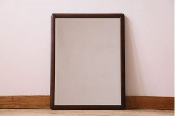 アンティーク雑貨　北海道民芸家具　木製フレームのリメイクミラー(鏡)(3)