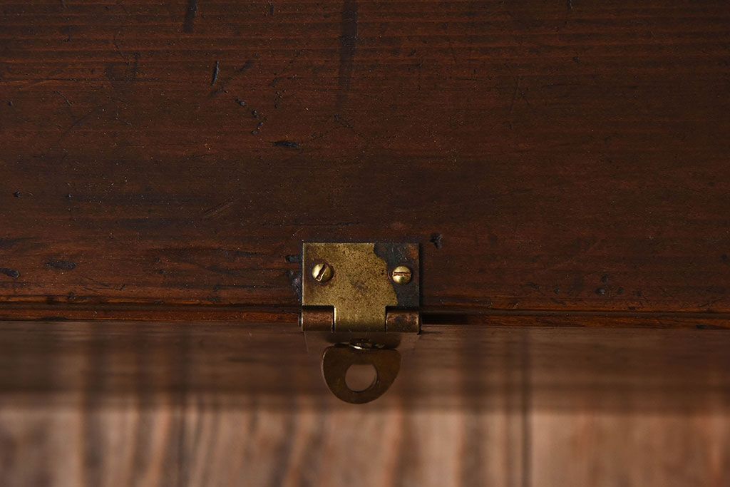 アンティーク雑貨　昭和レトロ　古い木のシンプルなアンティーク収納箱(収納ケース・小箱)