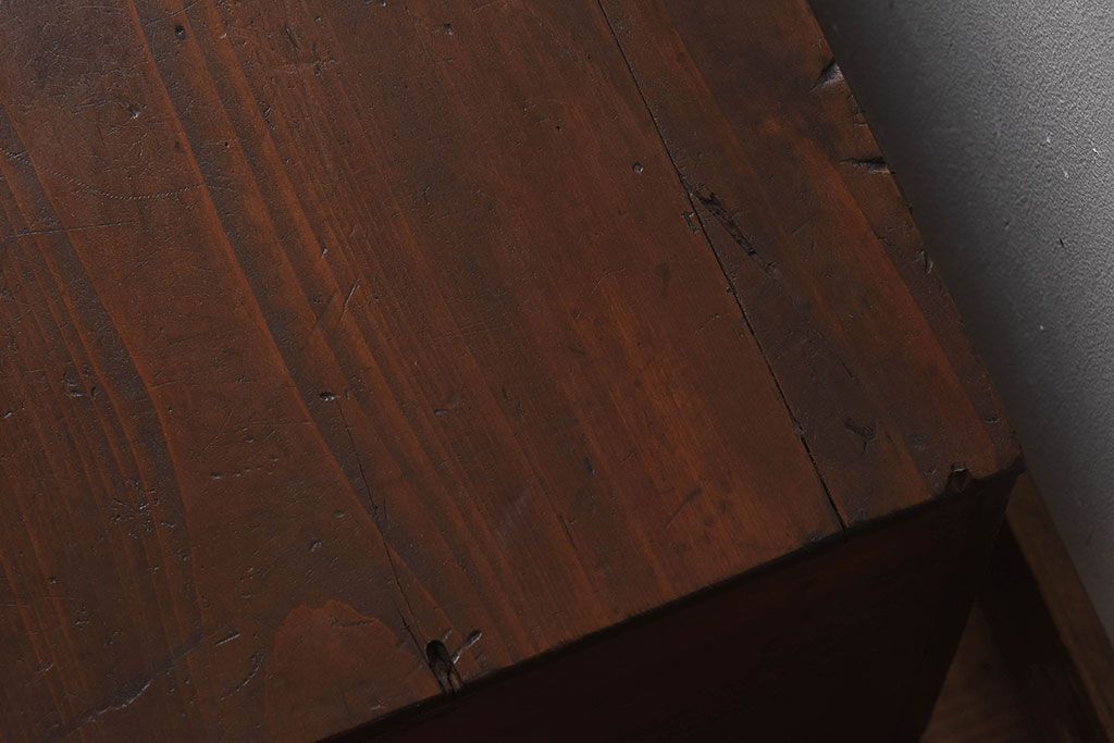 アンティーク雑貨　昭和レトロ　古い木のシンプルなアンティーク収納箱(収納ケース・小箱)