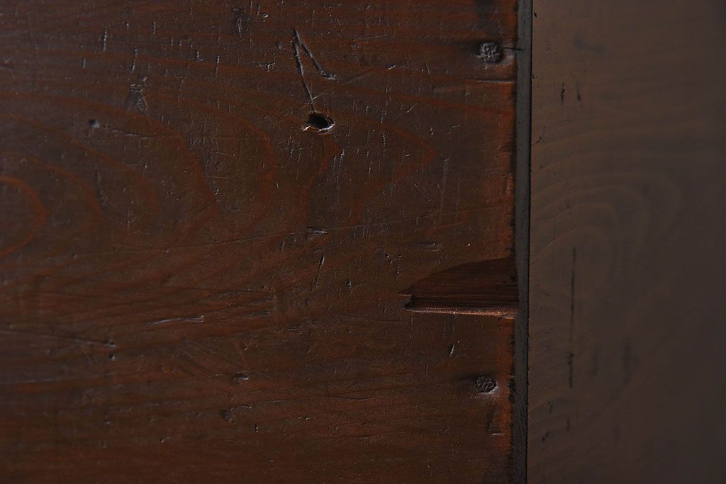 アンティーク雑貨　昭和レトロ　古い木のシンプルなアンティーク収納箱(収納ケース・小箱)