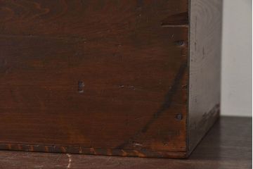 アンティーク雑貨　昭和レトロ　古い木のシンプルなアンティーク収納箱(収納ケース・小箱)