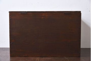 アンティーク雑貨　昭和レトロ　古い木のシンプルなアンティーク収納箱(収納ケース・小箱)