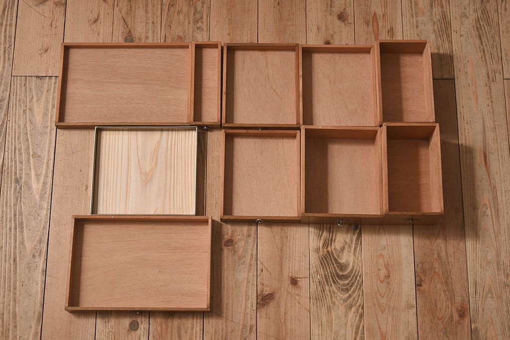 アンティーク家具　アンティーク　歯医者さんの古い往診箱(小引き出し、裁縫箱)