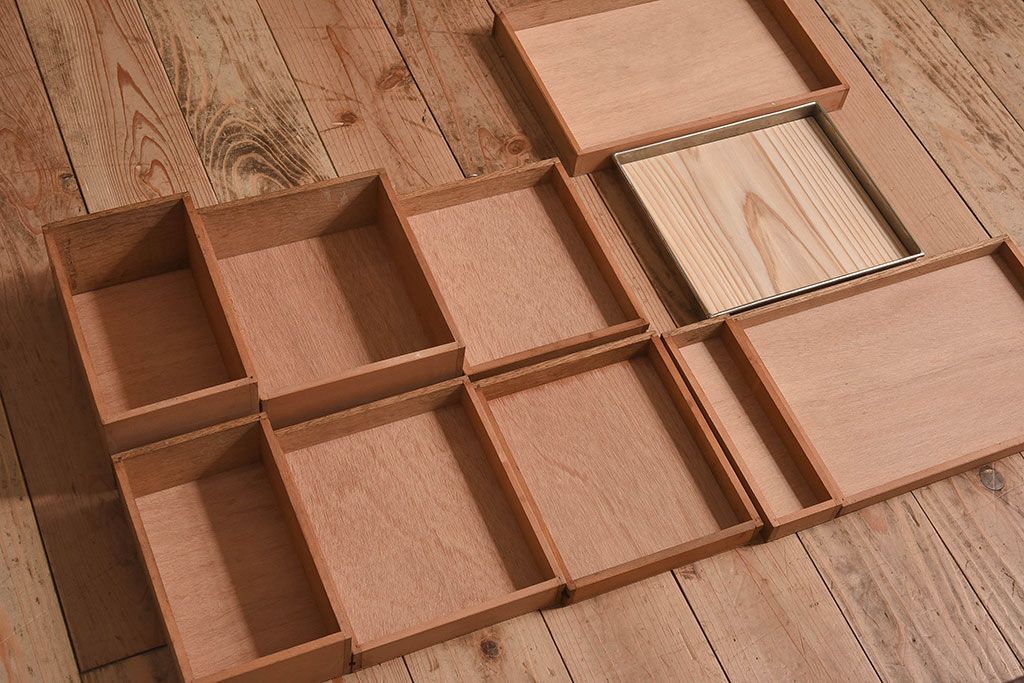 アンティーク家具　アンティーク　歯医者さんの古い往診箱(小引き出し、裁縫箱)