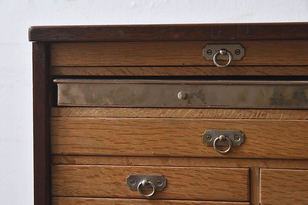 アンティーク家具　アンティーク　歯医者さんの古い往診箱(小引き出し、裁縫箱)