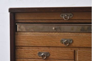 アンティーク家具　アンティーク　歯医者さんの古い往診箱(小引き出し、裁縫箱)
