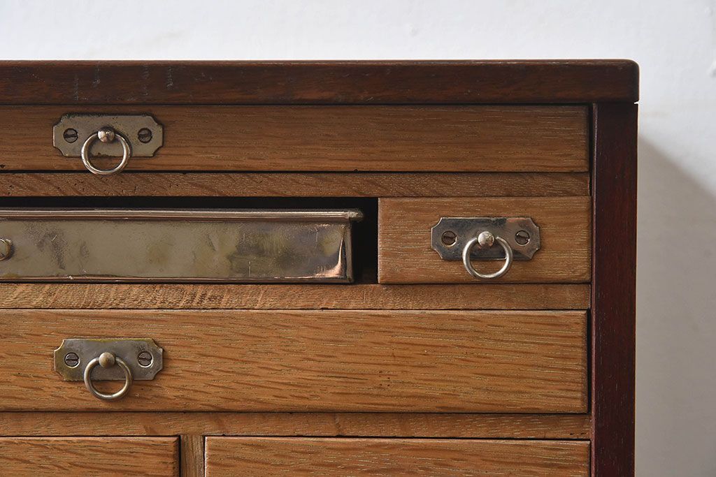 アンティーク家具　アンティーク　歯医者さんの古い往診箱(小引き出し、裁縫箱)