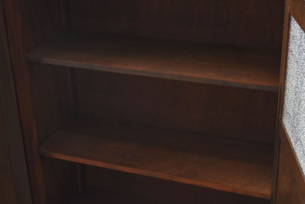 アンティーク家具　大正ロマン　栓材製　ダイヤガラス入り本箱(ブックケース)