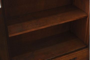 アンティーク家具　大正ロマン　栓材製　ダイヤガラス入り本箱(ブックケース)