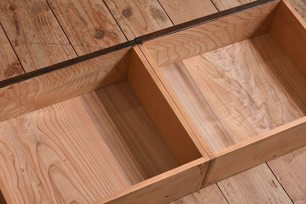 アンティーク家具　大正ロマン　栓材製　ダイヤガラス入り本箱(ブックケース)