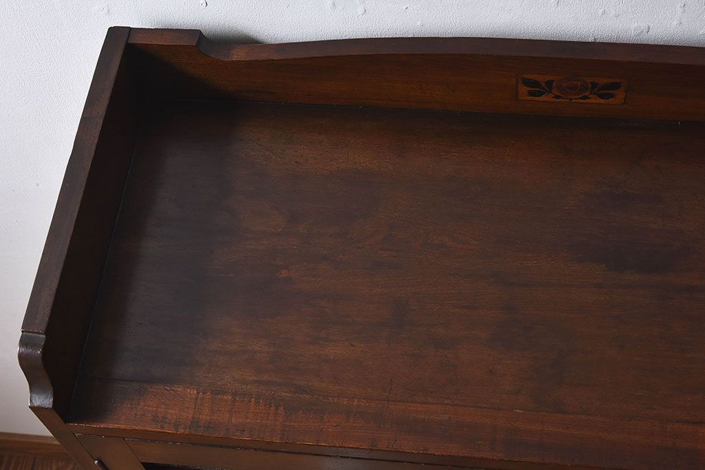 アンティーク家具　大正ロマン　栓材製　ダイヤガラス入り本箱(ブックケース)