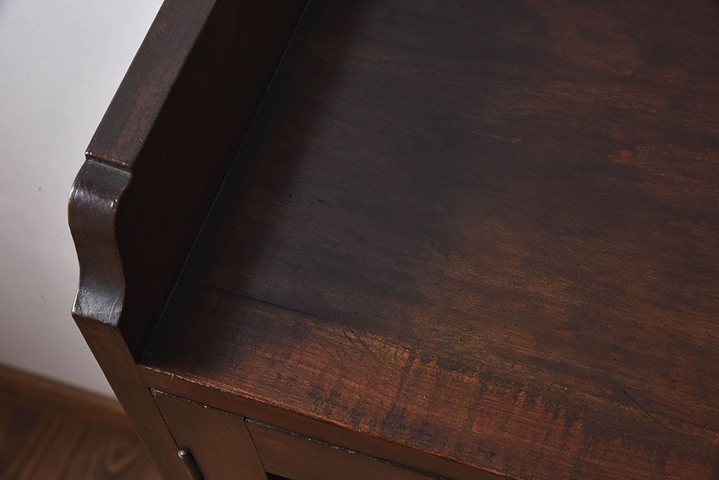 アンティーク家具　大正ロマン　栓材製　ダイヤガラス入り本箱(ブックケース)