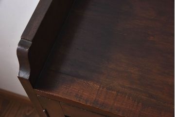 アンティーク家具　大正ロマン　栓材製　ダイヤガラス入り本箱(ブックケース)